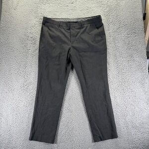 Express Dress Pants Mens 38x30 Gray Plaid Polyester Rayon Extra Slim Stretch
